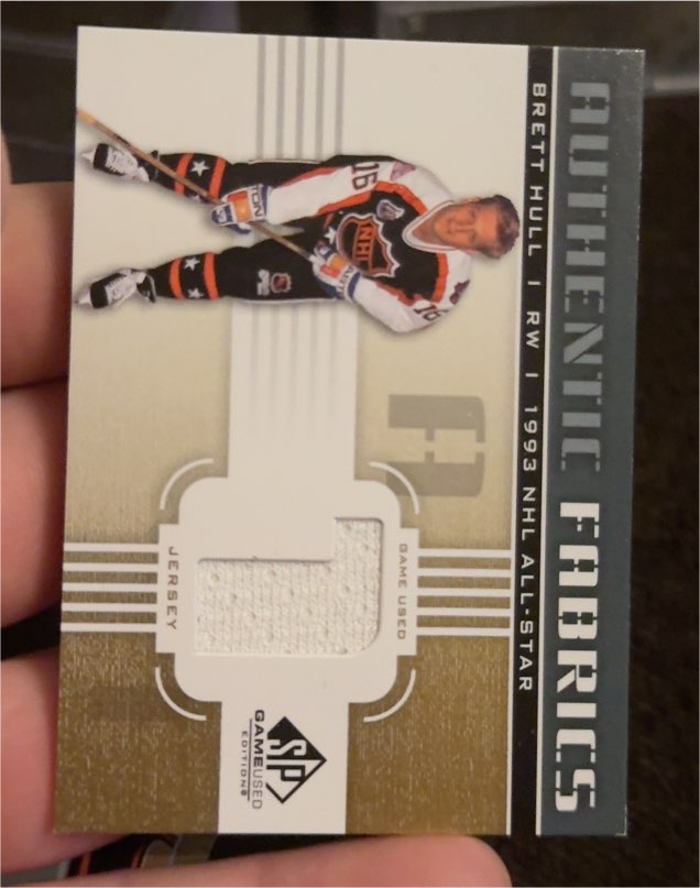 2011-12 Upper Deck SP Game Used Authentic Fabrics #AF-BH Brett Hull — front