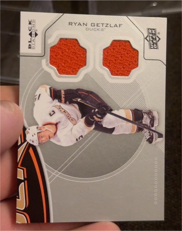 2012-13 Upper Deck Black Diamond Dual Jerseys #DD-RG Ryan Getzlaf — front