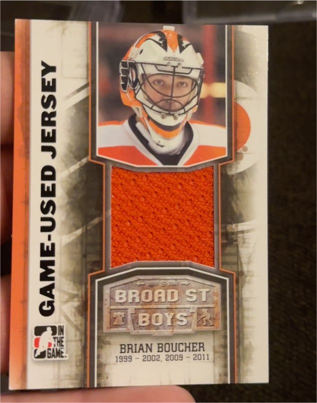 2011-12 In The Game Broad Street Boys #M-04 Brian Boucher Game-Used Jersey — front
