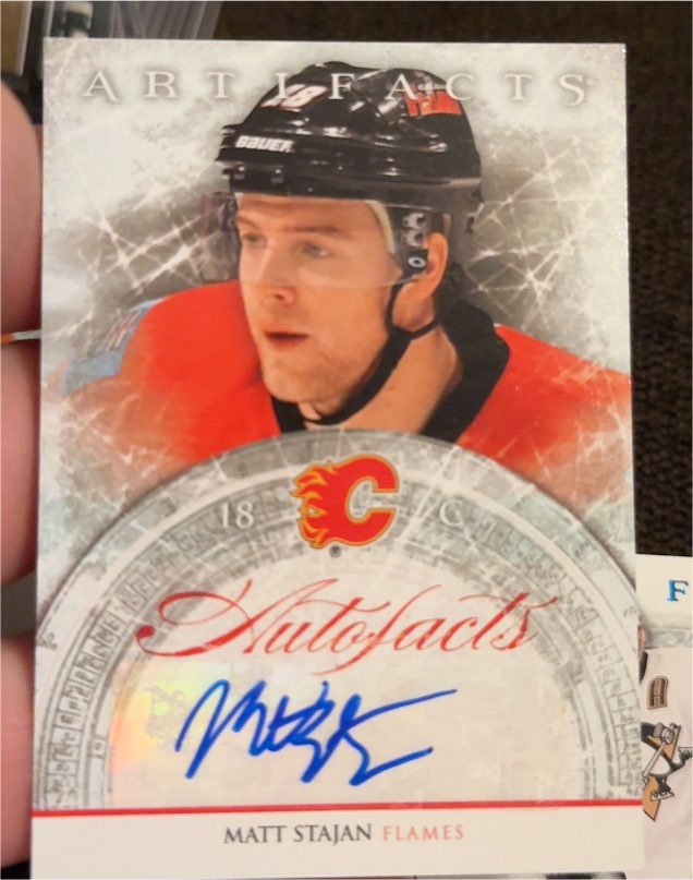2012-13 Upper Deck Artifacts Autofacts #A-MS Matt Stajan — front