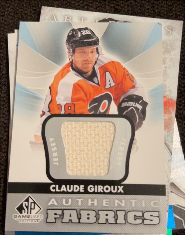 2012-13 Upper Deck SP Game Used Authentic Fabrics #AF-CG Claude Giroux — front
