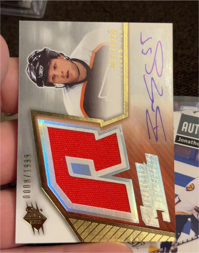 2005-06 SPx Rookie Jersey /1999 #238 Ben Eager Rookie Auto Jersey RC — front
