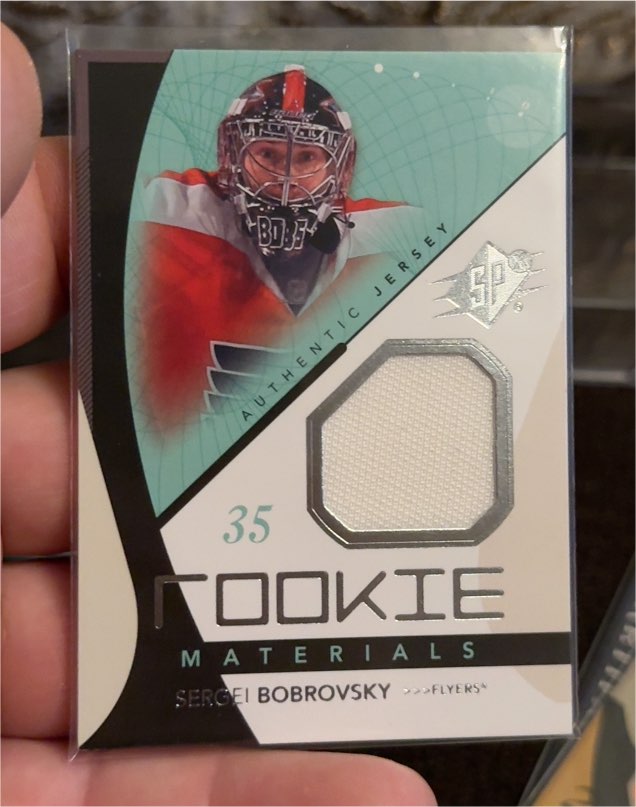 2010-11 Upper Deck SPX Rookie Materials #RM-SB Sergei Bobrovsky — front
