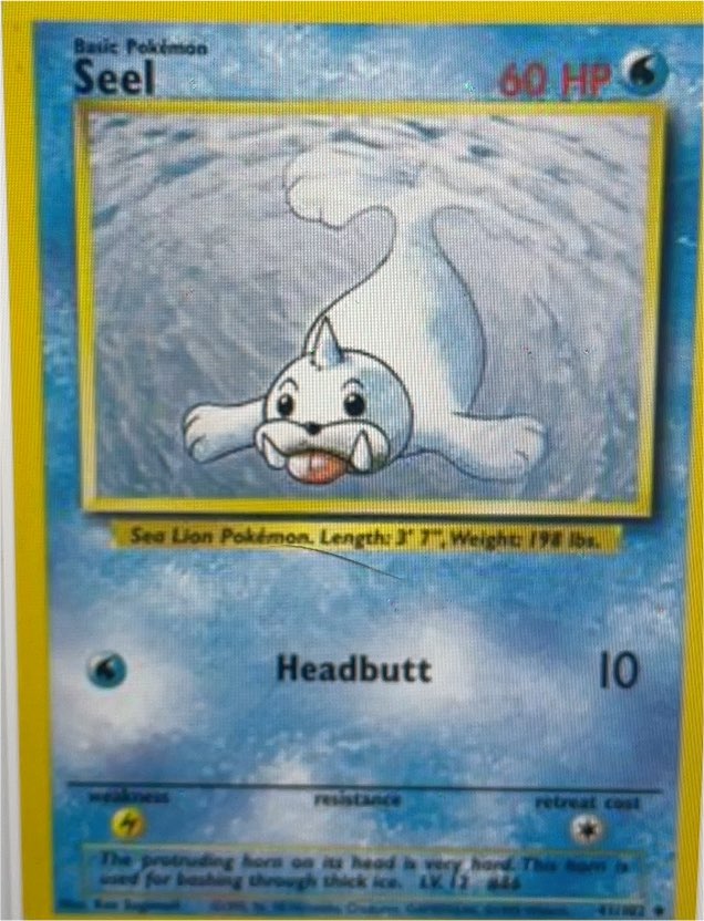 1999 Pokémon Base Set #41 Seel — front