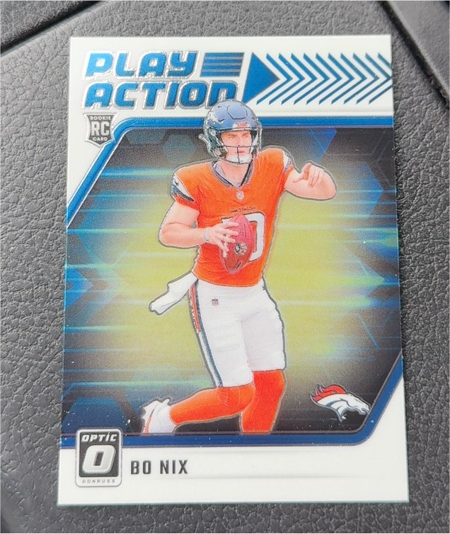 2024 Panini Donruss Optic #6 Bo Nix Play Action Rookie Card — front