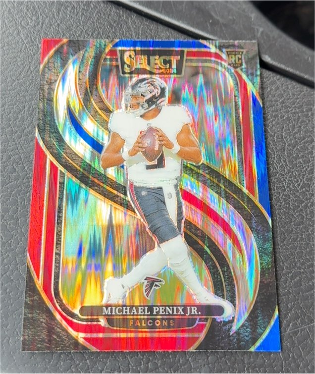 2024 Panini Select #110 Michael Penix Jr. Premier Level Silver Prizm Rookie Falcons — front