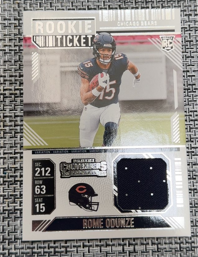 2024 Panini Contenders Rookie Ticket Swatches Variations #RTS-ROE Rome Odunze — front