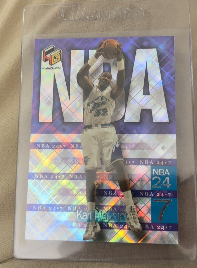 1999 Upper Deck HoloGrFX #N15 Karl Malone NBA 24-7 — front