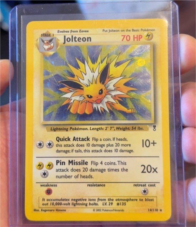 2002 Pokémon #14 Jolteon — front