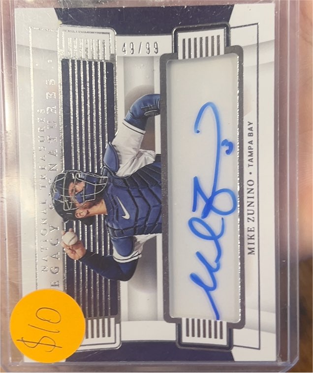 2022 Panini National Treasures Legacy Signatures #49 Mike Zunino — front