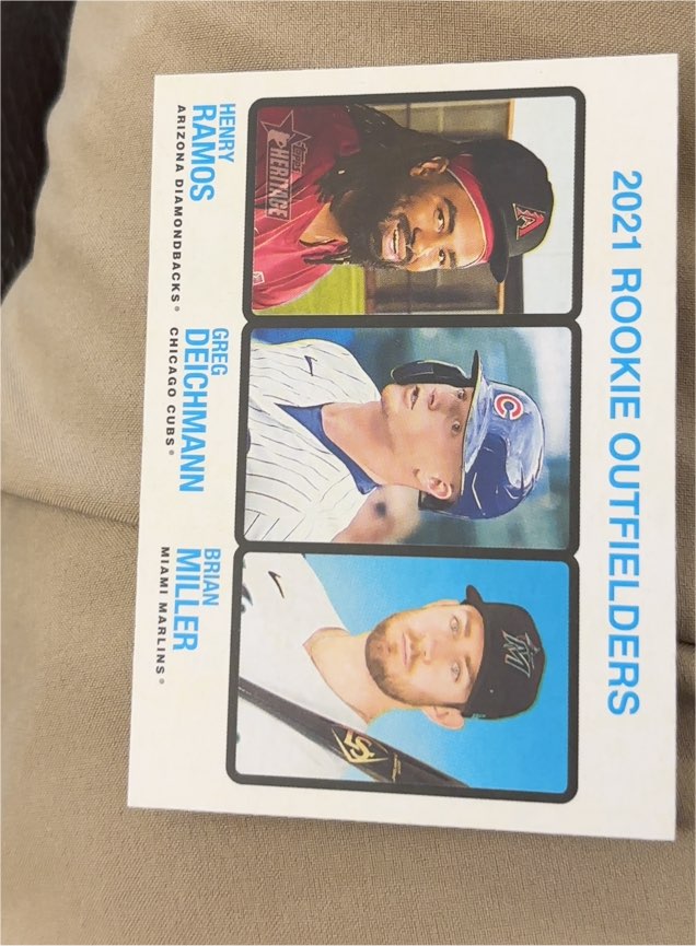 2022 Topps Heritage #71 Henry Ramos / Greg Deichmann / Brian Miller — front