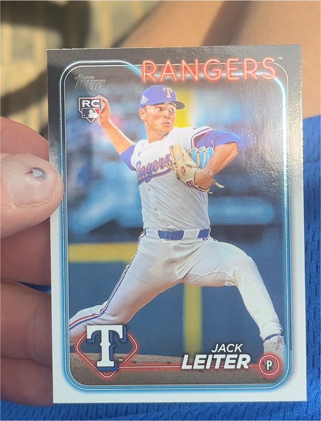 2024 Topps Update #US156 Jack Leiter RC Texas Rangers — front