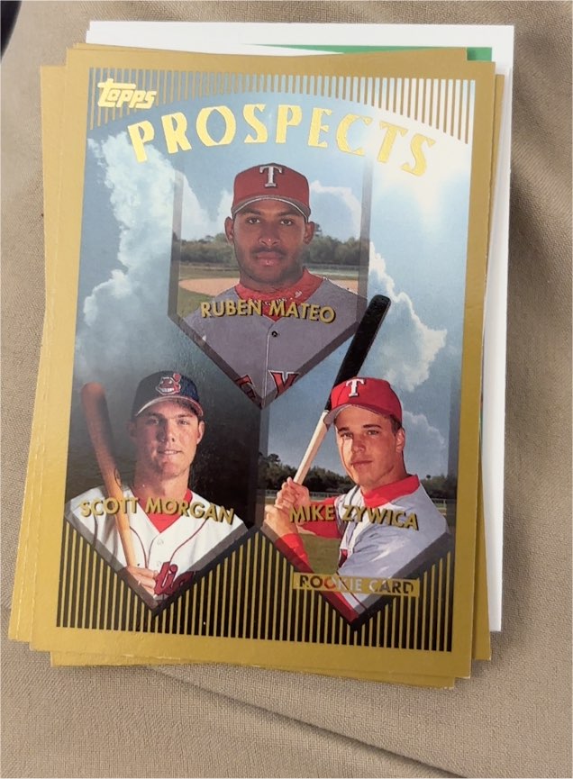 1999 Topps Prospects #430 Ruben Mateo Scott Morgan Mike Zywica — front