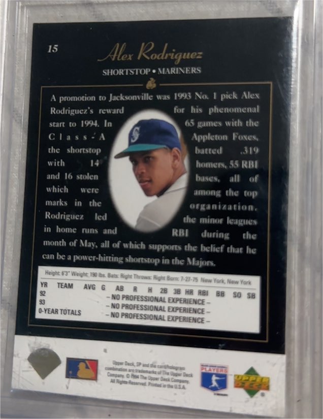 1994 Upper Deck SP #15 Alex Rodriguez — front