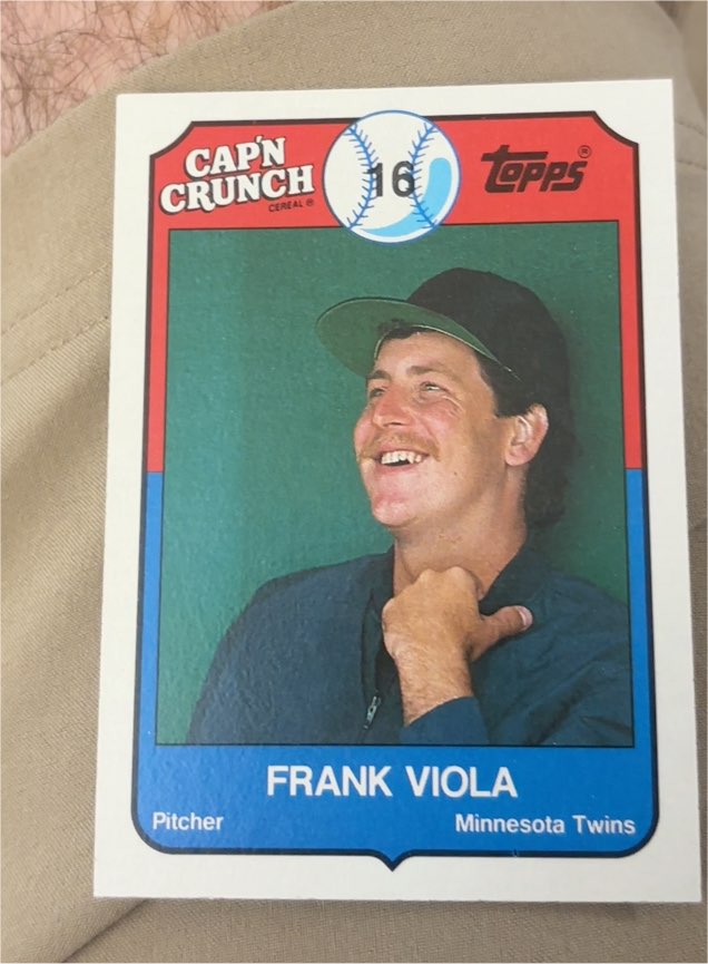 1989 Topps Cap'n Crunch #4 Frank Viola — front