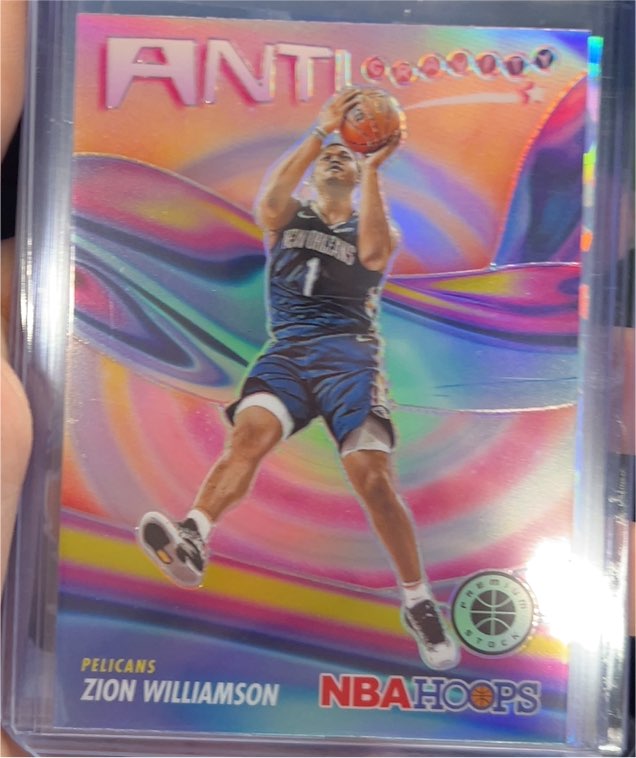 2023-24 Panini NBA Hoops Premium Stock #1 Zion Williamson Anti-Gravity Silver Prizm — front
