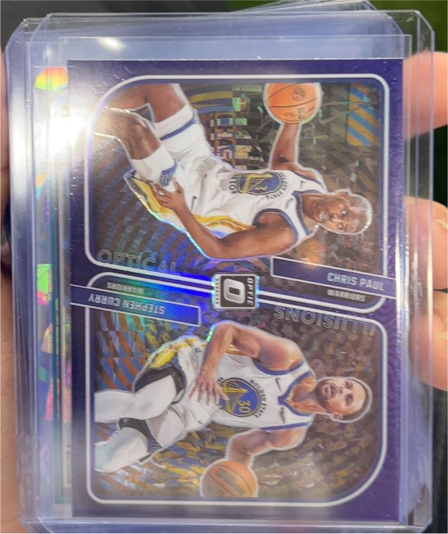 2023-24 Donruss Optic #5 Chris Paul / Stephen Curry Optical Illusions Purple — front