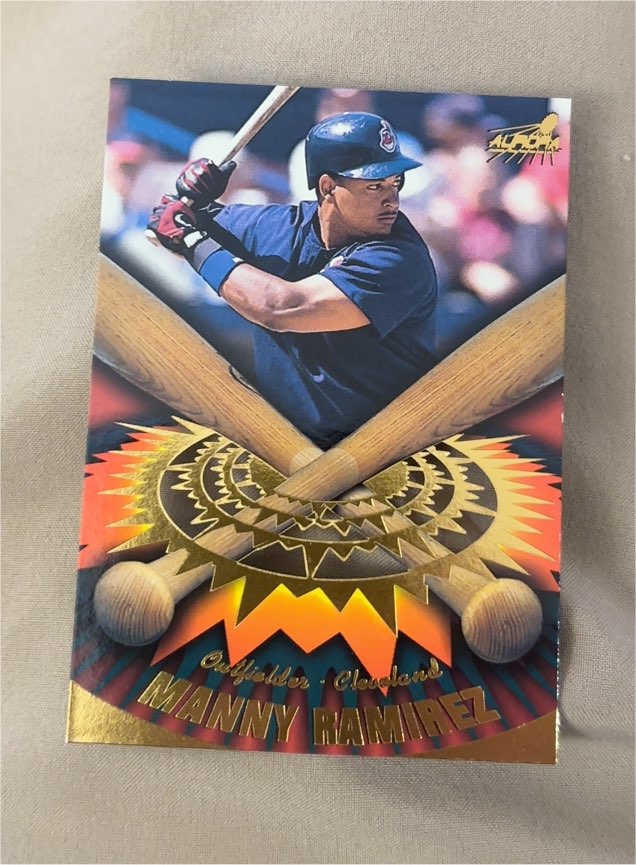 1998 Pacific Aurora On Deck Laser Cuts #Unknown Manny Ramirez — front