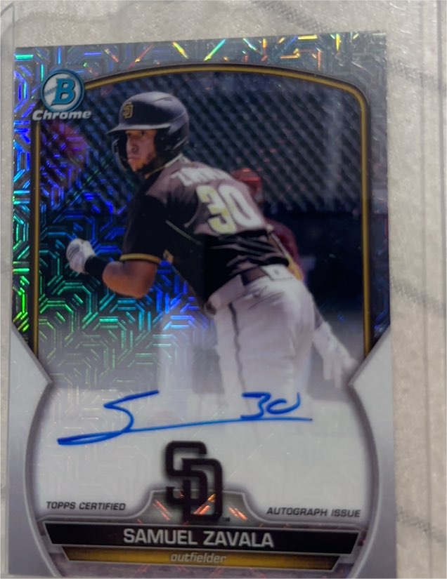2023 Bowman Chrome Mega Box Mojo Autograph #BCMA-SZ Samuel Zavala — front