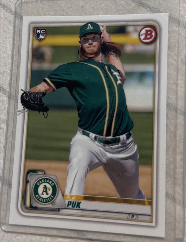 2020 Bowman #64 A.J. Puk Rookie Card — front