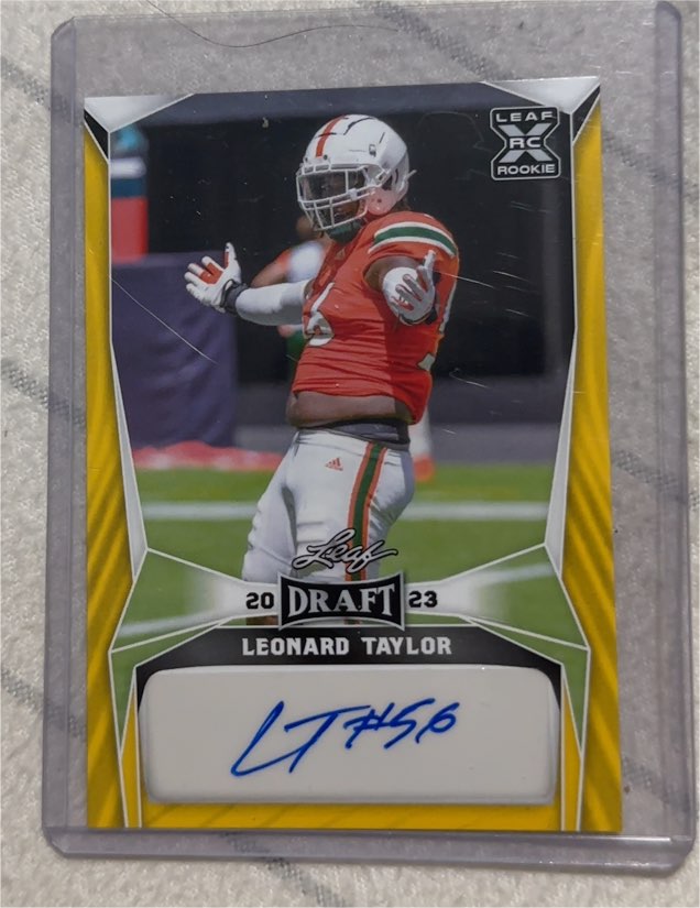 2023 Leaf Draft #BA-LT1 Leonard Taylor — front