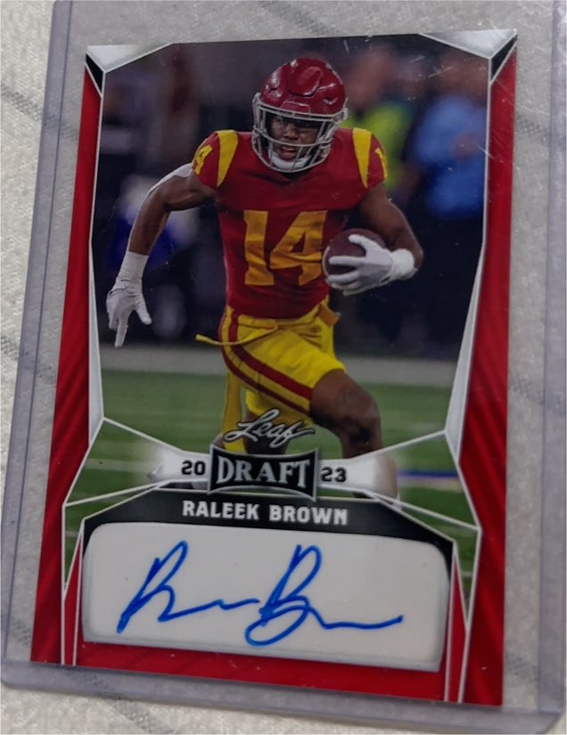 2023 Leaf Draft Autographs #BA-RB1 Raleek Brown — front