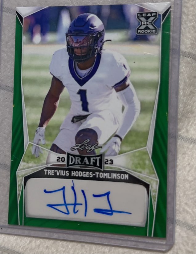 2023 Leaf Draft Blue #BA-THT Tre'vius Hodges-Tomlinson — front