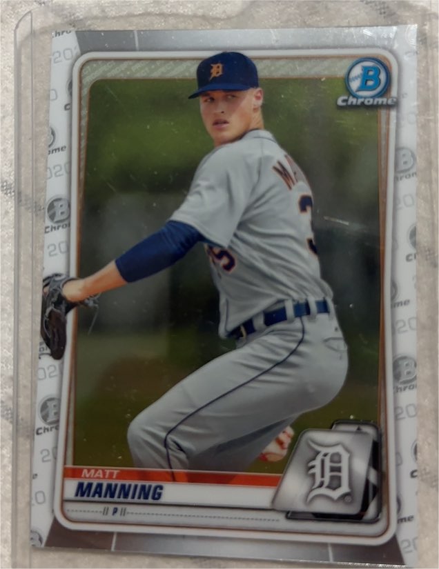 2020 Bowman Chrome #BCP-99 Matt Manning — front