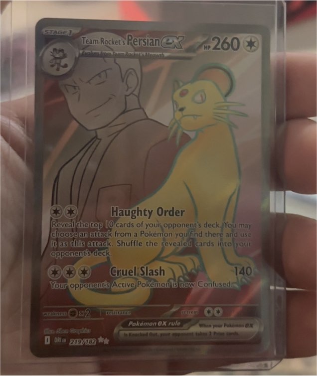 Team Rocket's Persian ex 219/182 Sv10: Destined Rivals — front