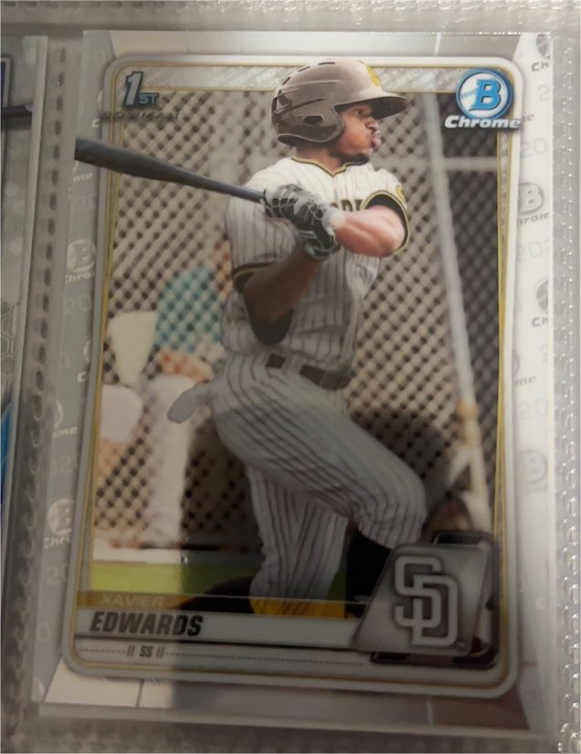 2020 Bowman Chrome #BCP-10 Xavier Edwards — front
