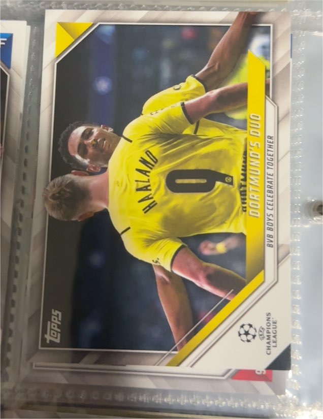 2021-22 Topps UEFA Champions League #37 Dortmund's Duo Erling Haaland Jude Bellingham — front