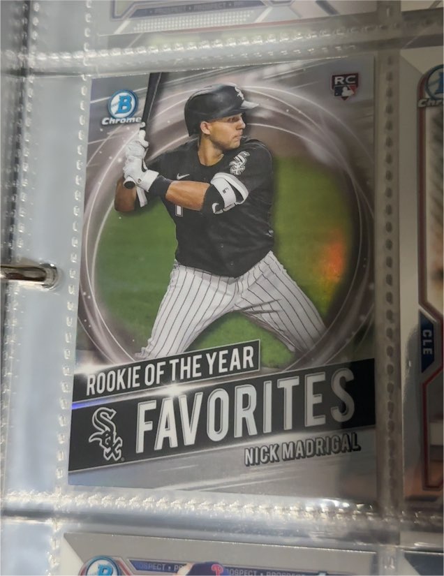 2021 Bowman Chrome Rookie of the Year Favorites #RRY-NM Nick Madrigal — front