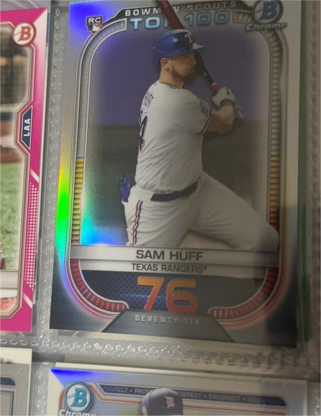 2021 Bowman Chrome Scouts Top 100 #76 Sam Huff — front