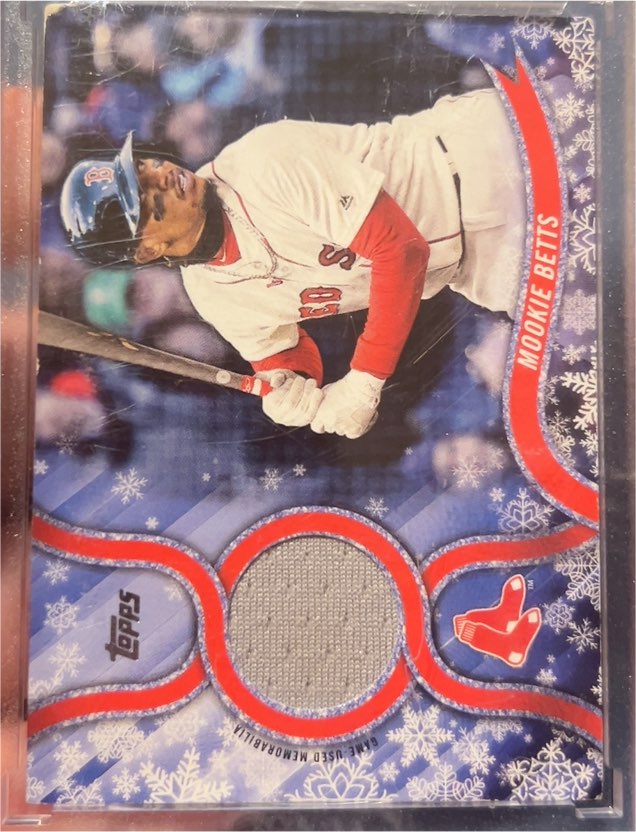 2018 Topps Walmart Holiday Snowflake Relics #RMB Mookie Betts — front