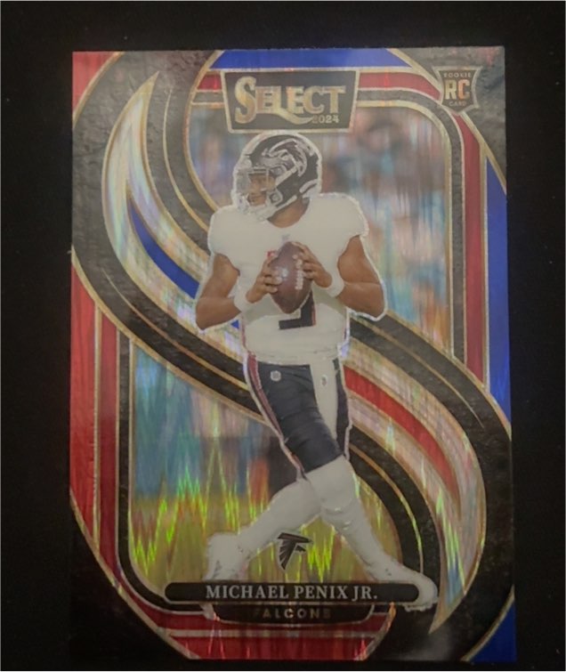 2024 Panini Select #110 Michael Penix Jr. Premier Level Silver Prizm Rookie Falcons — front