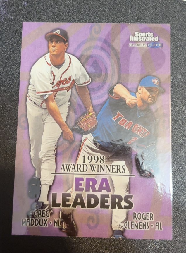 1999 Fleer Sports Illustrated #16 Greg Maddux / Roger Clemens ERA Leaders — front