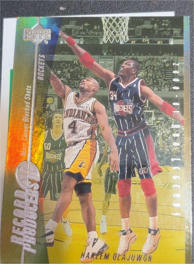 2000-01 Upper Deck Legends #RP5 Hakeem Olajuwon Record Producers — front