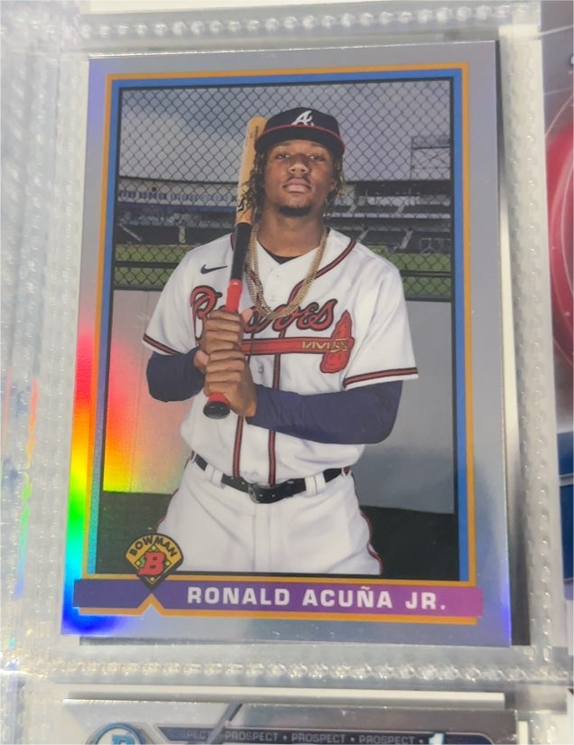 2021 Bowman Chrome 1991 Bowman Retro #91B-RA Ronald Acuna Jr. Braves — front