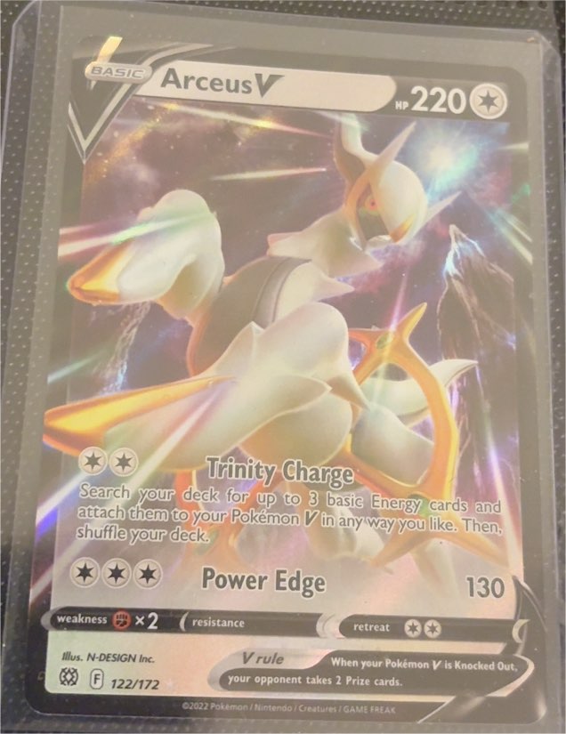 2022 Pokémon TCG Brilliant Stars #122 Arceus V — front