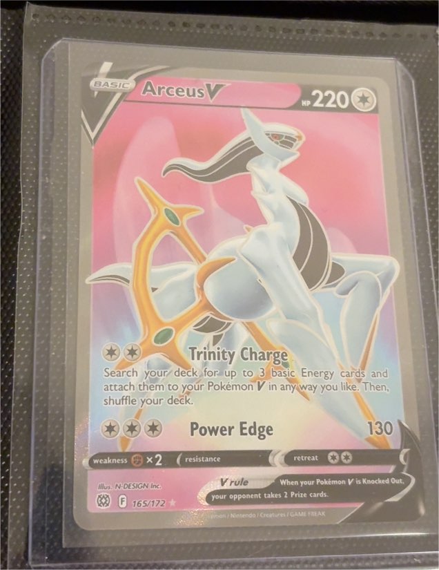 2022 Pokémon TCG Brilliant Stars #165 Arceus V — front