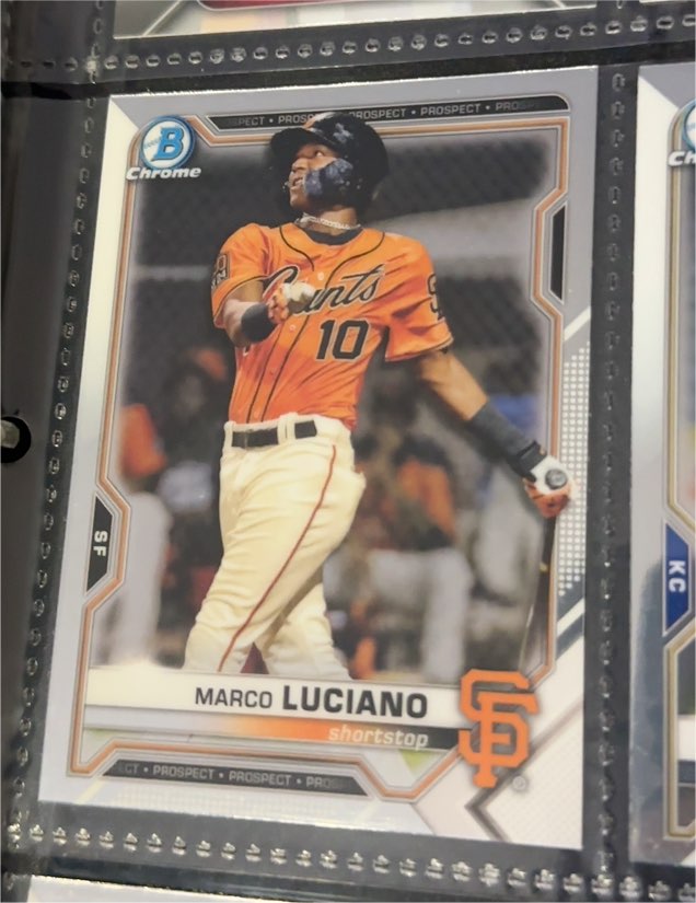 2021 Bowman Chrome Prospects #BCP-8 Marco Luciano — front