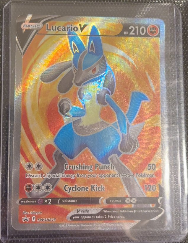 2022 Pokémon Sword & Shield Black Star Promo #SWSH213 Lucario V — front
