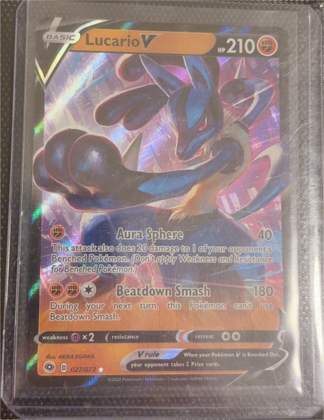 2020 Pokémon Champions Path #027 Lucario V — front