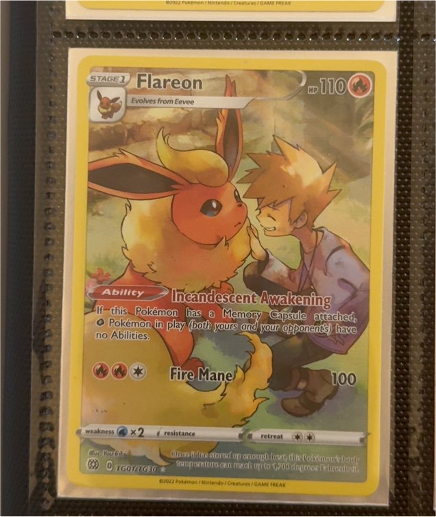 2022 Pokémon Sword & Shield Brilliant Stars #TG01 Flareon — front