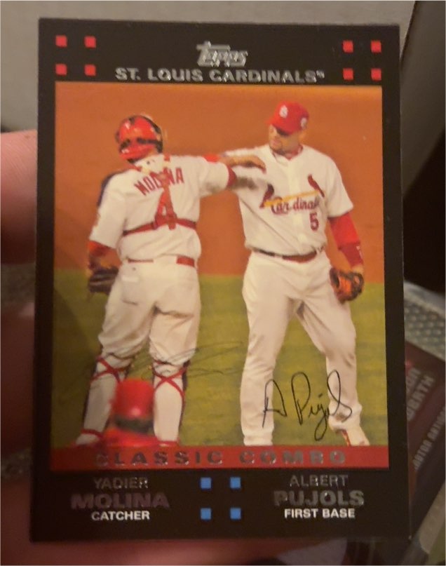 2007 Topps #329 Classic Combo Yadier Molina / Albert Pujols — front