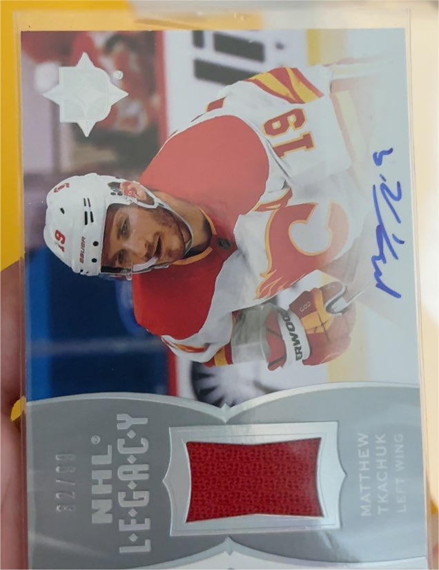 2020-21 Upper Deck Ultimate Collection NHL Legacy Autographs Matthew Tkachuk — front