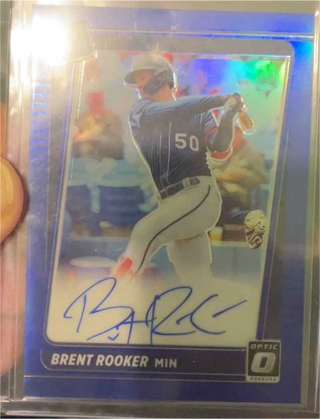 2021 Donruss Optic Rated Rookie Signatures Blue Prizm #RRS-BR Brent Rooker — front