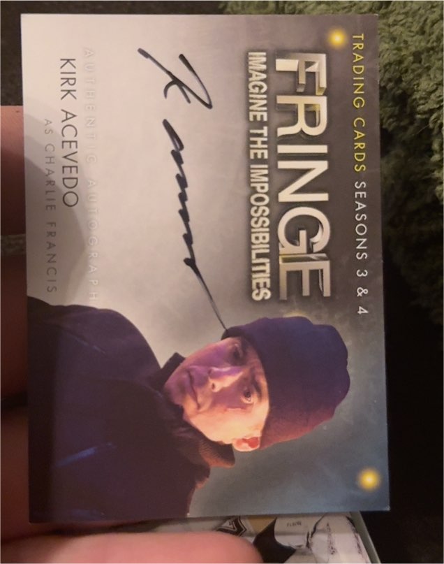 2013 Cryptozoic Fringe Seasons 3 & 4 Autograph A11 Kirk Acevedo as Charlie Francis — front