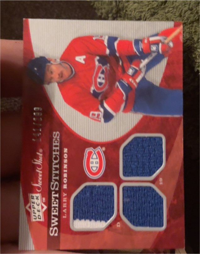 2007-08 Upper Deck Sweet Shot Sweet Stitches #SST-LR Larry Robinson — front