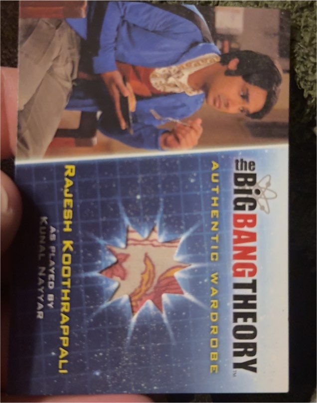 2013 Cryptozoic The Big Bang Theory Season 5 #M17 Rajesh Koothrappali Authentic Wardrobe — front